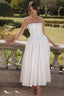Sylvie White Cotton Midi Sundress