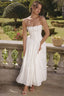 Sylvie White Cotton Midi Sundress