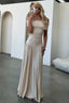 Virelle Off Shoulder Pleated Maxi Dress