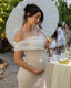 Avelynne Maternity Off-Shoulder Maxi Dress