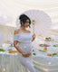 Avelynne Maternity Off-Shoulder Maxi Dress