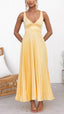 Elarin Pleated V-Neck Maxi Dress