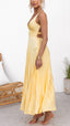 Elarin Pleated V-Neck Maxi Dress