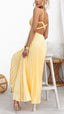 Elarin Pleated V-Neck Maxi Dress