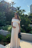 Virelle Off Shoulder Pleated Maxi Dress
