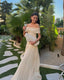 Virelle Off Shoulder Pleated Maxi Dress